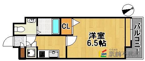 ダイナコートエスタディオ平尾駅前(1K/5階)の間取り写真