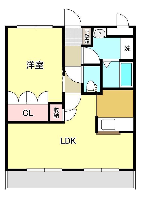 コンフォルト(1LDK/2階)の間取り写真