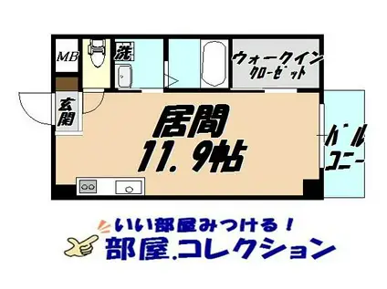 寿山ビル(ワンルーム/4階)の間取り写真