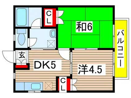 グランド千葉東(2DK/2階)の間取り写真