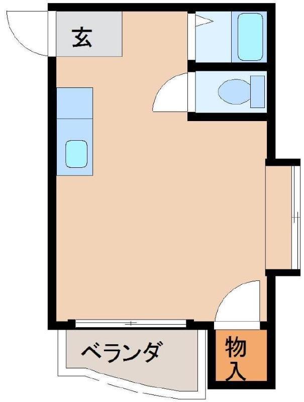 スカイコート(ワンルーム/1階)の間取り写真