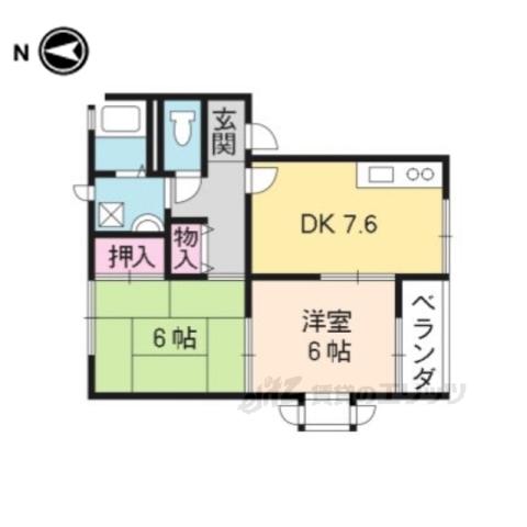 アドザックスコバヤシ(2DK/1階)の間取り写真