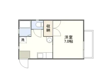 ドリームハウス伊東(1K/2階)の間取り写真