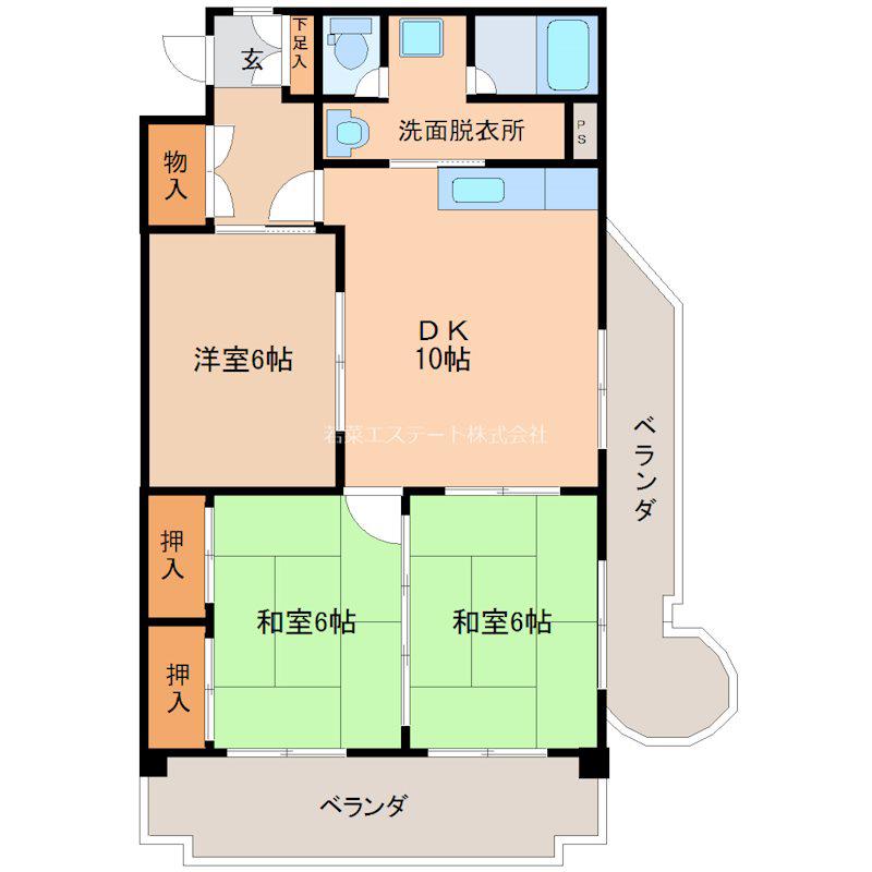 WEC久留米(3DK/5階)の間取り写真
