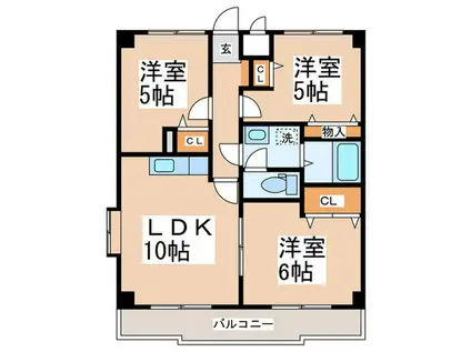 横山マンション荏田南V(3LDK/3階)の間取り写真