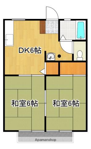 パナハイツ野沢(2DK/2階)の間取り写真