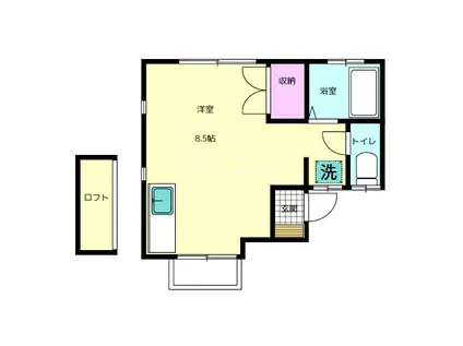 シティベール宇佐町(1K/1階)の間取り写真