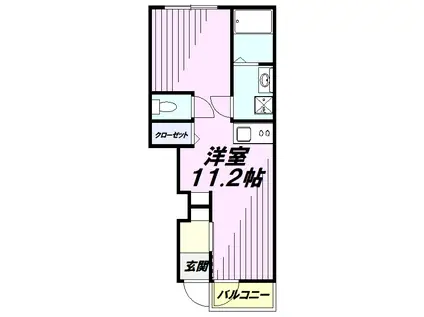 セレーノII(ワンルーム/1階)の間取り写真