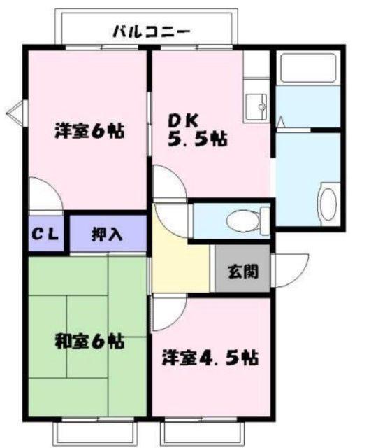 フレグランス金保(3DK/2階)の間取り写真