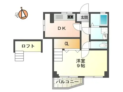 KOTOBUKIマンション(1DK/4階)の間取り写真