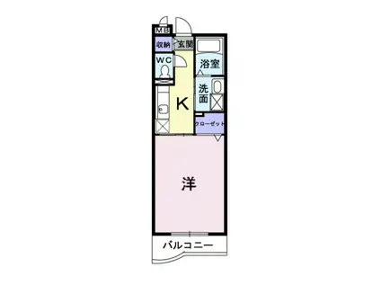 木村ロイヤルマンションV(1K/2階)の間取り写真