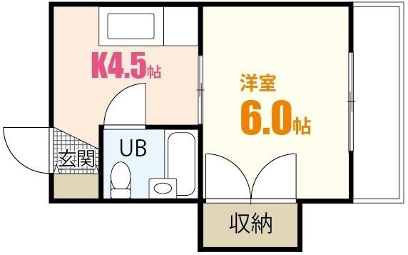 谷岡ビル2号館(1K/2階)の間取り写真