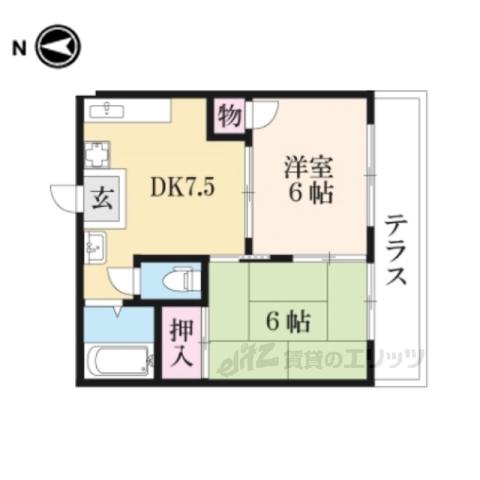 レ・ユニオン・シミズ(2DK/2階)の間取り写真