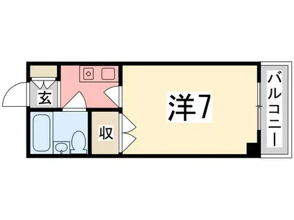 ホーユウコンフォルト宝殿(1K/3階)の間取り写真