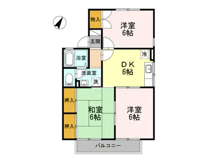 セジュール南州(3DK/2階)の間取り写真