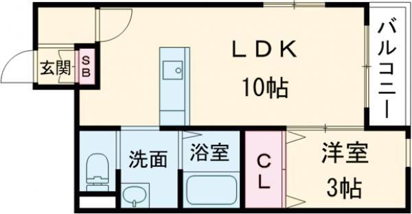 ドルチェ・ヴィータ柳川E(1LDK/1階)の間取り写真