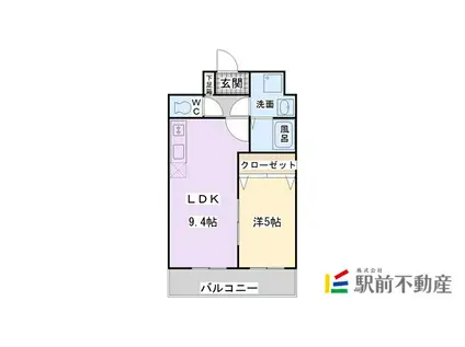 プロスペールSII(1LDK/3階)の間取り写真
