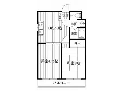 ヒルズ高須(2DK/3階)の間取り写真
