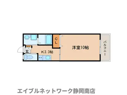 レジデント アン(1K/1階)の間取り写真