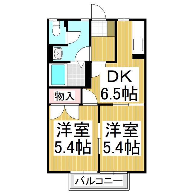 フレグランス安達(2DK/1階)の間取り写真