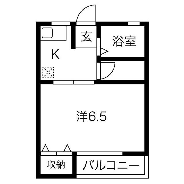 サンピュアJ(1K/1階)の間取り写真