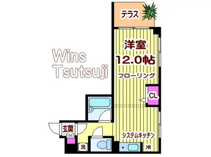 ハイムM&S柴崎(ワンルーム/3階)の間取り写真