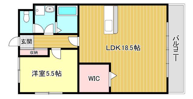 コンフォール蜆塚(1LDK/2階)の間取り写真