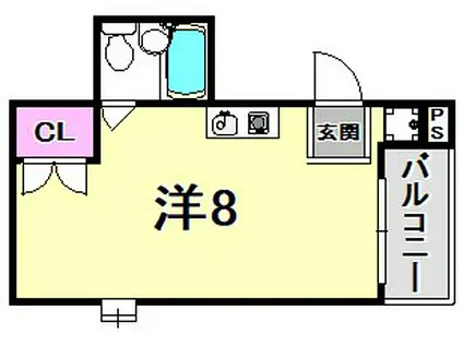 フォーラム王子公園(ワンルーム/3階)の間取り写真