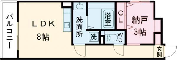 S-MOVE大阪鶴見(ワンルーム/3階)の間取り写真