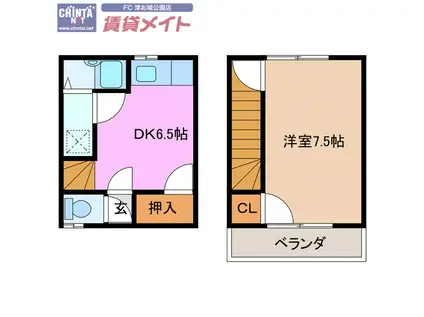 アンセーヌメゾン(1DK/1階)の間取り写真