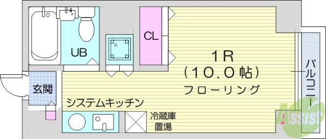 テラス神明(ワンルーム/3階)の間取り写真