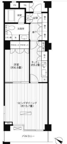 ヒューリック浅草一丁目(1LDK/4階)の間取り写真
