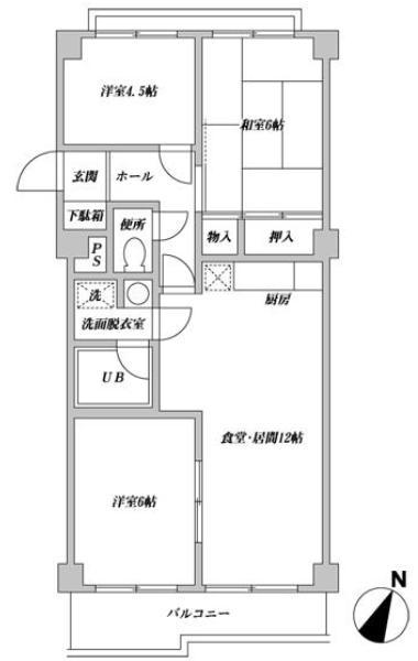 WOODEN BELL(3LDK/2階)の間取り写真