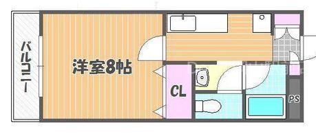 アルペジオ富町(1K/3階)の間取り写真