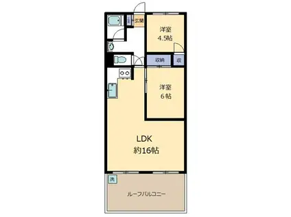 キョウエイハイツ小平(2LDK/2階)の間取り写真