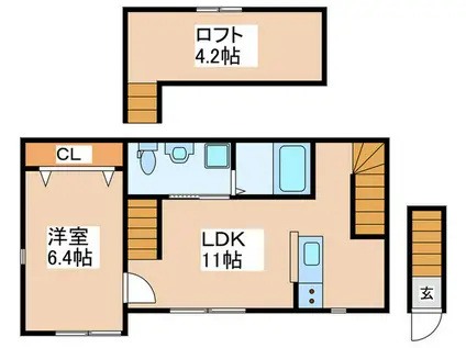 フルール デ ポワ 府中(1LDK/2階)の間取り写真