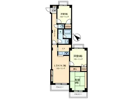 ヴァンベール五本木(3LDK/4階)の間取り写真