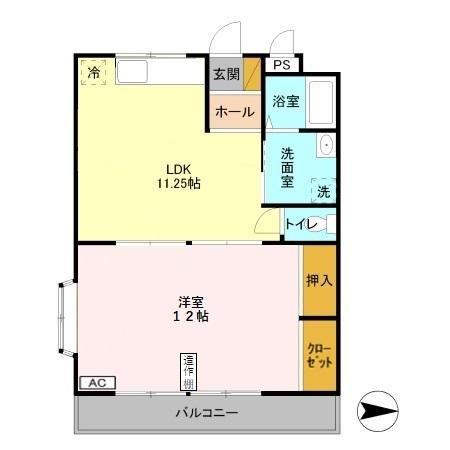 ハマノハイツ(2LDK/2階)の間取り写真