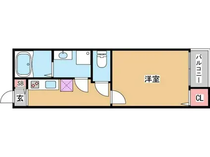 キャッスルコート須磨海浜公園(1K/1階)の間取り写真