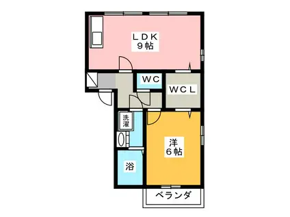 プランドール・ジュネス(1LDK/1階)の間取り写真