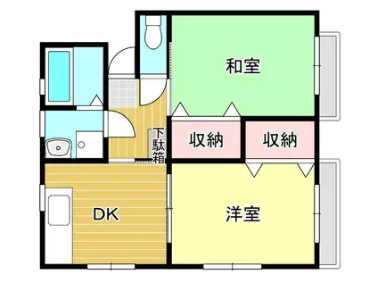 メイプルヒルズ(2DK/2階)の間取り写真