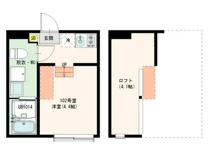 PARI BLOSS(ワンルーム/1階)の間取り写真