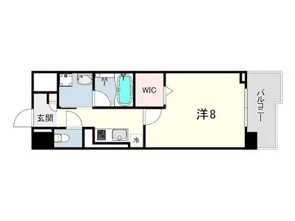 イーストERN WELLS(1K/9階)の間取り写真