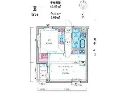 GENOVIA四谷三丁目GREEN VEIL(1LDK/2階)の間取り写真