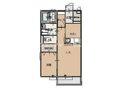 クレール大和(1LDK/2階)の間取り写真