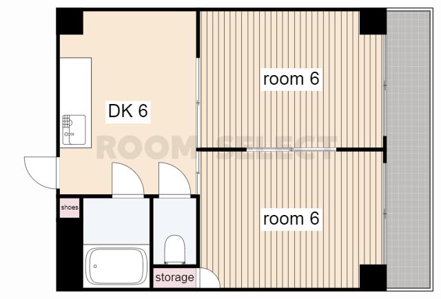 中村マンション(2DK/1階)の間取り写真