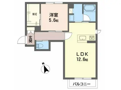 シャーメゾン シェルフ(1LDK/2階)の間取り写真