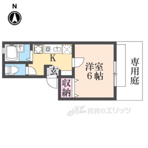 フローラ新大宮(1K/1階)の間取り写真