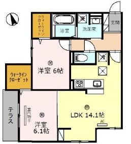 WEALTH JOTO(2LDK/1階)の間取り写真