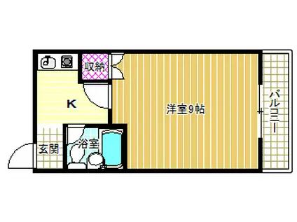 スタンドアップ羽曳野(1K/4階)の間取り写真